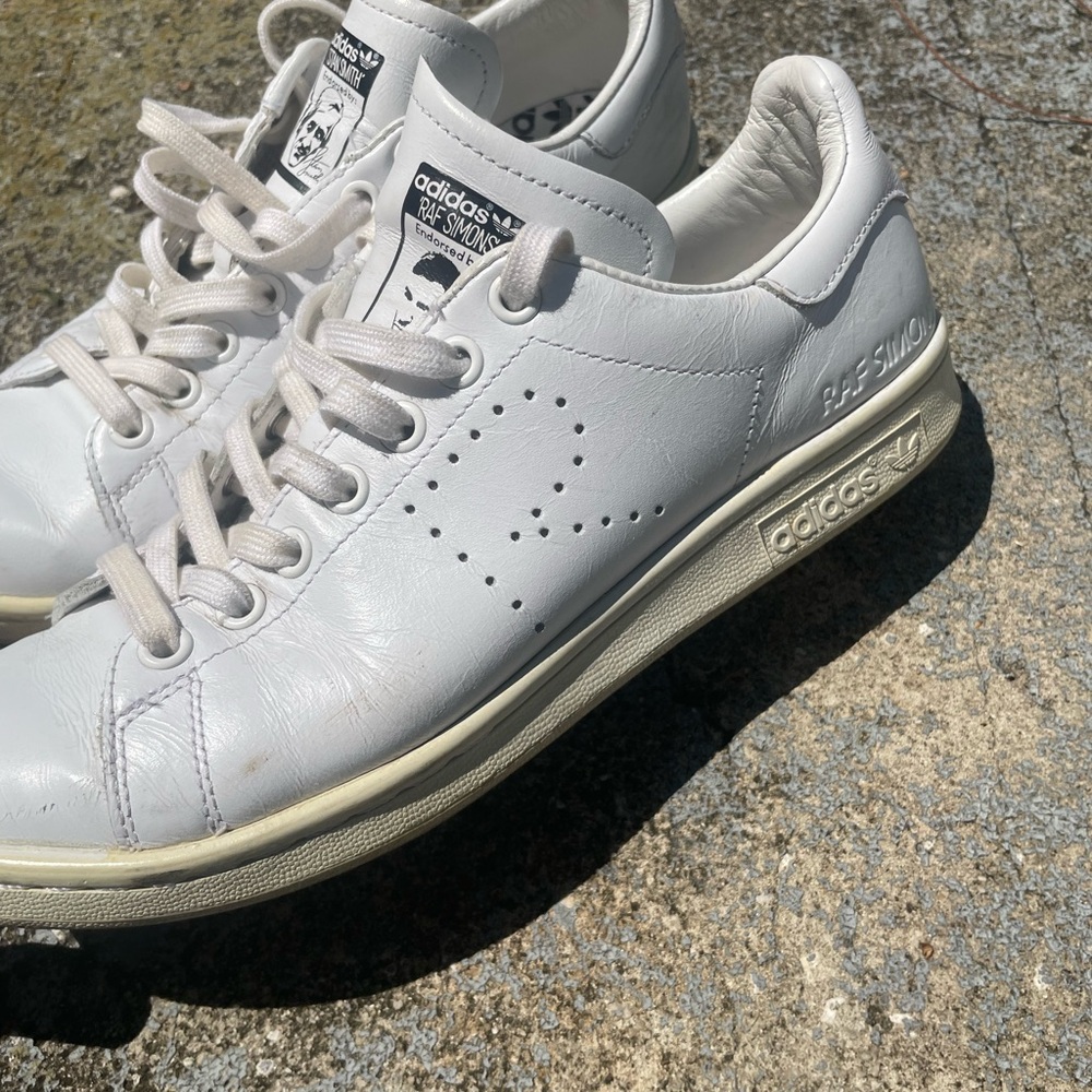Raf Simons White Leather Sneakers